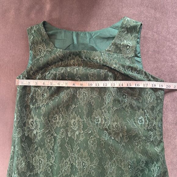 Women’s Green Lace & Chiffon 3 Piece Formal Pant Suit Mother of the Bride 16 NEW - Picture 11 of 15